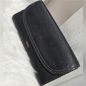 Fossil Black Leather Wallet Purse🌴